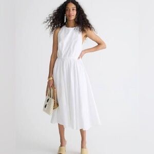 J. Crew High Neck Poplin Midi Dress Size 6